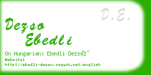 dezso ebedli business card